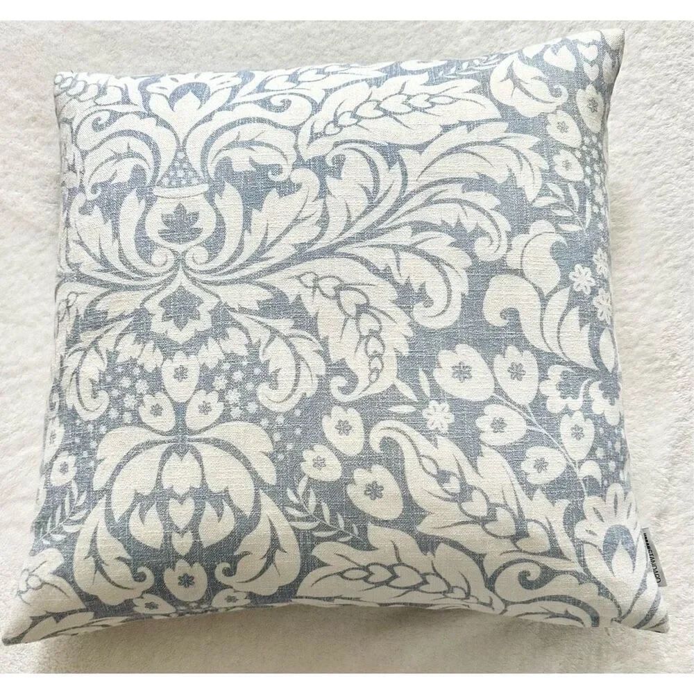 Urban standard light blue and cream patterned pillow